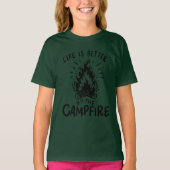 Camping - Het leven is beter bij het kampvuur T-shirt (Voorkant)