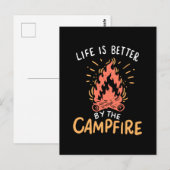 Camping - het leven is beter door de kampvuur briefkaart (Voorkant / Achterkant)