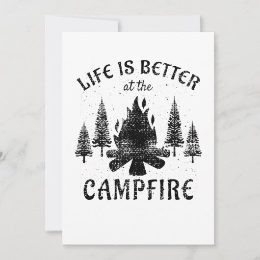 Camping - het leven is beter door de kampvuur kaart (Voorkant)