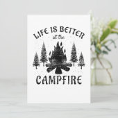 Camping - het leven is beter door de kampvuur kaart (Staand voorkant)