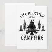Camping - het leven is beter door de kampvuur kaart (Voorkant / Achterkant)