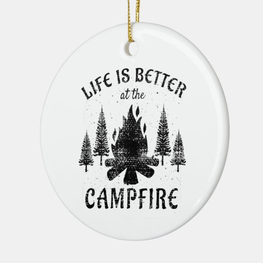 Camping - het leven is beter door de kampvuur keramisch ornament (Links)