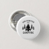 Camping - het leven is beter door de kampvuur ronde button 3,2 cm (Voorkant /achterkant)