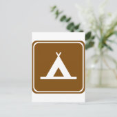 Camping Highway Sign Briefkaart (Staand voorkant)