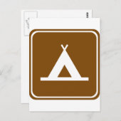 Camping Highway Sign Briefkaart (Voorkant / Achterkant)