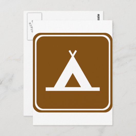 Camping Highway Sign Briefkaart (Voorkant / Achterkant)