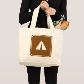 Camping Highway Sign Grote Tote Bag (Voorkant (product))