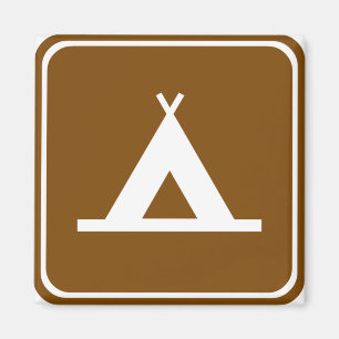 Camping Highway Sign Magneet