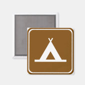 Camping Highway-teken Magneet (Voorkant / Achterkant)