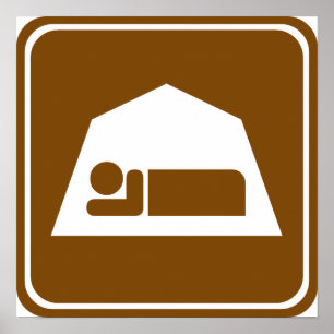 Camping Highway-teken Poster
