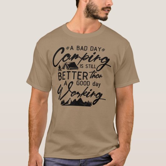 camping hij is de beste retro t-shirt (Voorkant)