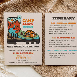 Camping Hiking Bachelor Party Weekend Invitation Kaart