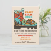 Camping Hiking Bachelor Party Weekend Invitation Kaart (Staand voorkant)