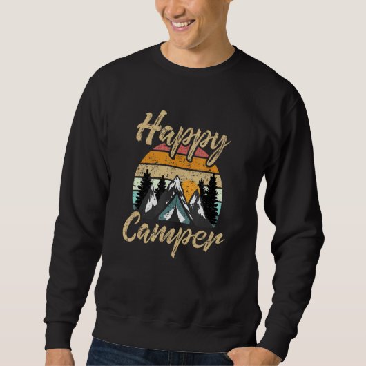 Camping Hiking Cadeau Happy Camper Trui (Voorkant)