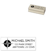 Camping Hiking Compass Summer Camp Adres Rubberstempel (Gestempeld)