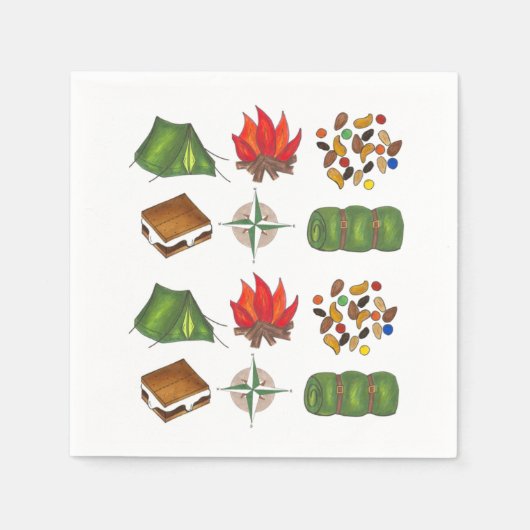 Camping Hiking Outdoor Summer Camp Napkins Servetten (Voorkant)