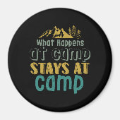  Camping Hiking Quote wat er bij Camp gebeurt Magneet