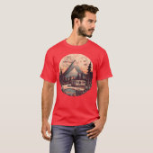 camping hiking sunset Retro Modern Style grunge bo T-shirt (Voorkant volledig)