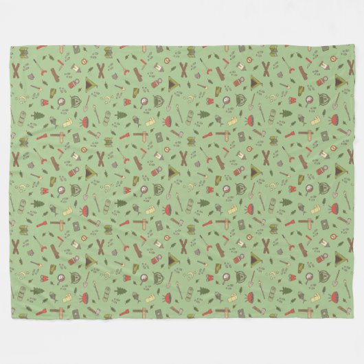 Camping Hiking Trekking Wilderness Pattern Fleece Deken (Voorkant (Horizontaal))