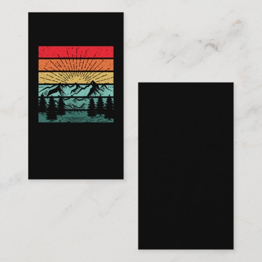 Camping Hiking van het Forest Sunset Mountains Visitekaartje (Voorkant / Achterkant)