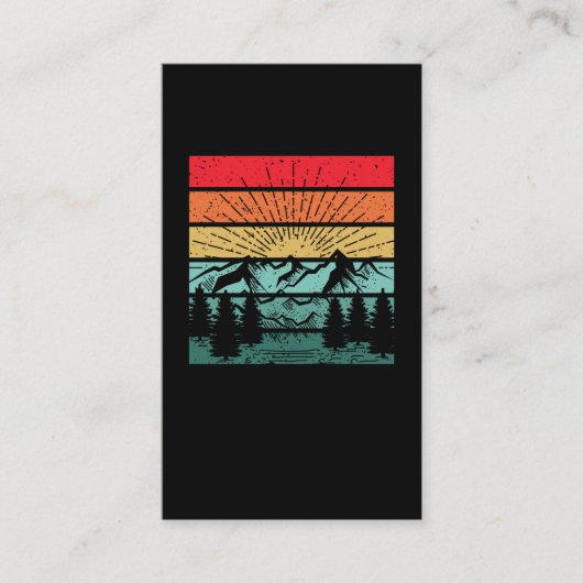 Camping Hiking van het Forest Sunset Mountains Visitekaartje (Voorkant)