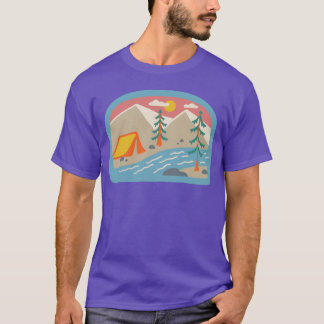 Camping hippie jaren 80 familie t-shirt
