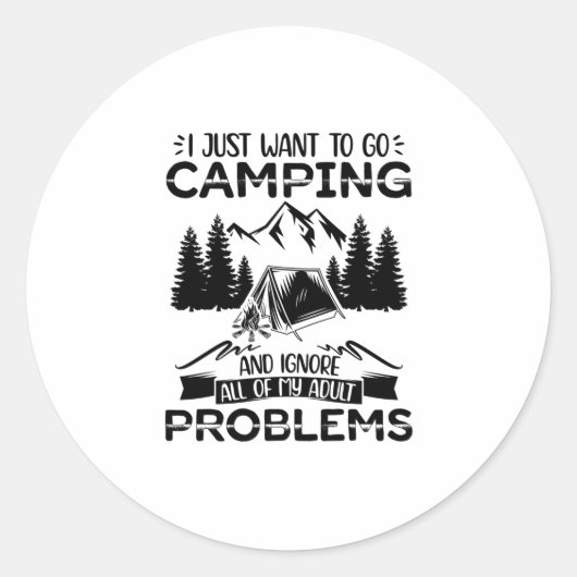 Camping Holidays | Camper Campsite Nature Gifts Ronde Sticker (Voorkant)