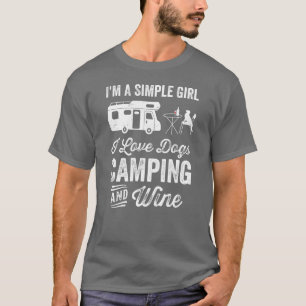 Camping Hondenliefhebber Meisje Kampeerder Cadeau T-shirt