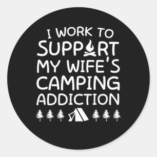Camping Husband de Steun van de Steun van Wifes Ca Ronde Sticker
