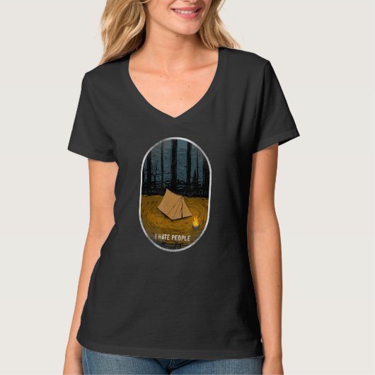 Camping I Hate People Tent T-shirt (Voorkant)
