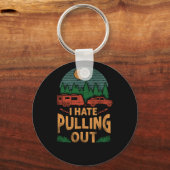 Camping I Hate Pulling Caravan Rv Trailer Sleutelhanger (Voorkant)
