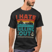 Camping I hate pulling out campingvan retro T-shirt (Voorkant)