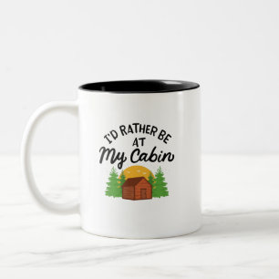 Camping - I'd Rather Be At My Cabin Tweekleurige Koffiemok