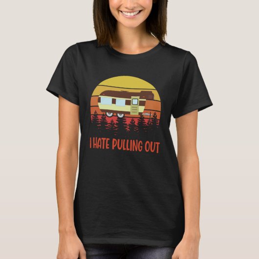 Camping Ik haat het retro kamperen T-shirt (Voorkant)