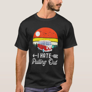 Camping Ik haat Uittrekken Retro Camper Aanhangwag T-shirt