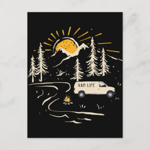 Camping in de bergen van Life Briefkaart