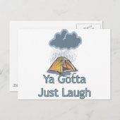 Camping in de regen briefkaart (Voorkant / Achterkant)