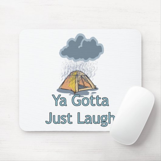 Camping in de regen muismat (Met muis)