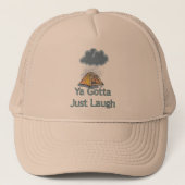 Camping in de regen trucker pet (Voorkant)