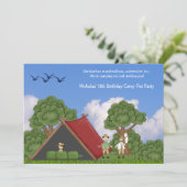 Camping in de uitnodiging tot het indienen van Bos (Staand voorkant)