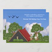 Camping in de uitnodiging tot het indienen van Bos (Voorkant / Achterkant)