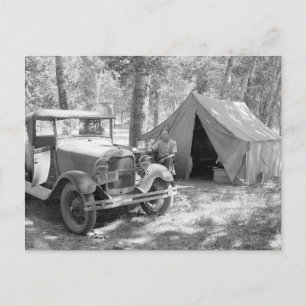 Camping in de vallei van Yakima, 1936 Briefkaart