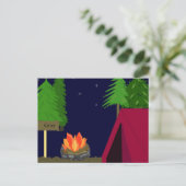 Camping in een tent briefkaart (Staand voorkant)