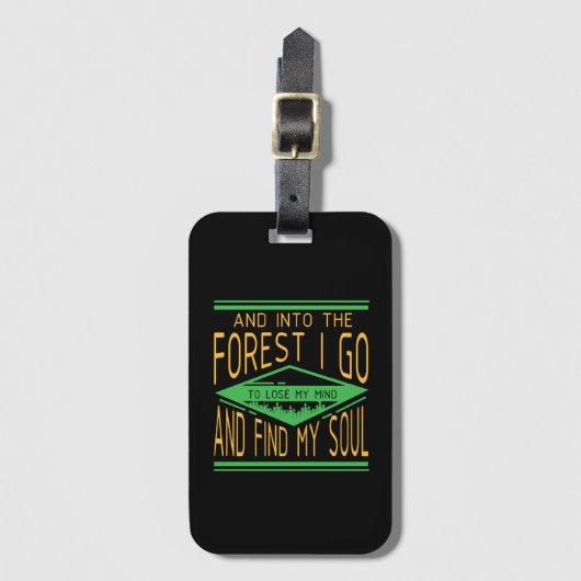 Camping - In het bos ga ik grappig kamperen Bagagelabel (Voorkant (verticaal))