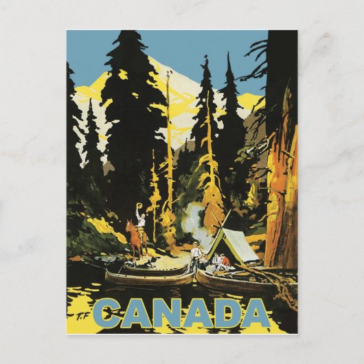 Camping in het Canadese bos Briefkaart (Voorkant)