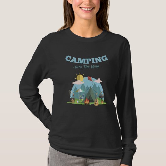 Camping in het kader van het Adventure-proces in W T-shirt (Voorkant)