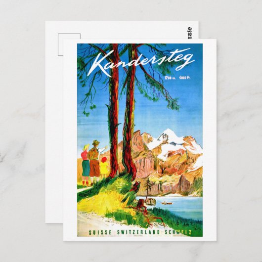 Camping in Kandersteg, Zwitserland Briefkaart (Voorkant / Achterkant)