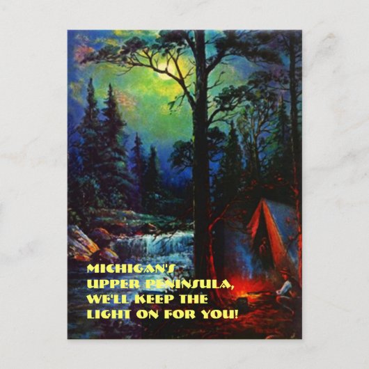 CAMPING IN MICHIGAN'S BOVENDIEN MI-BRIEFKAART BRIEFKAART (Voorkant)