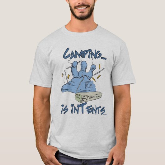 Camping Intents is een grappige woordspeling T-shirt (Voorkant)