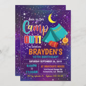 Camping Invitation Boy Camp Uitnodiging (Voorkant / Achterkant)